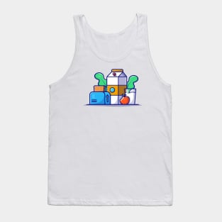 Breakfast Time Cartoon Vector Icon Illustration (2) Tank Top